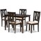 Baxton Studio Fenton Modern and Contemporary Sand Fabric and Dark Brown Finished Wood 5-Piece Dining Set 176-11378-8026-Zoro - alternate 1